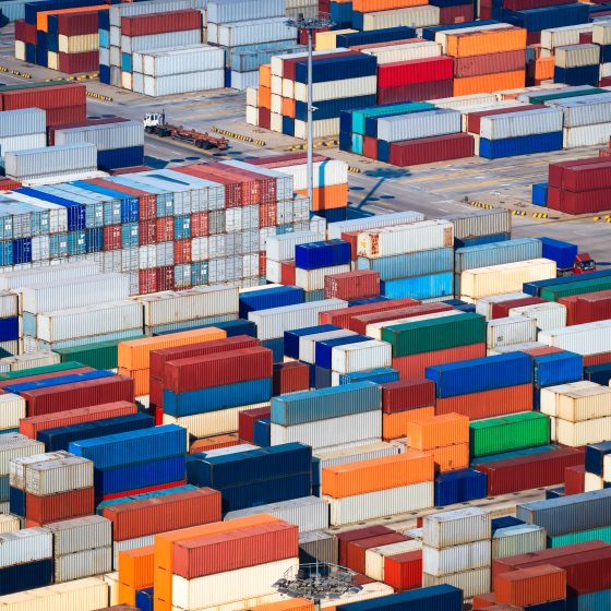 stacks of shipping containers