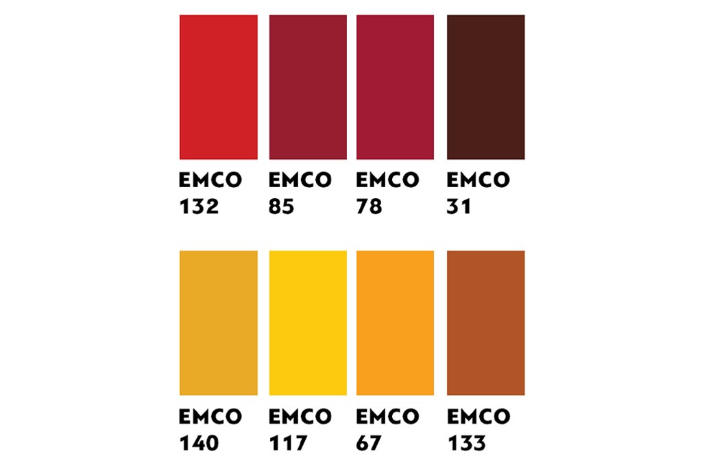 EMCO Paint Red Gold Chinese New Year Color Swatch