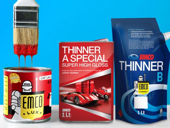 EMCO LUX paint, EMCO Thinner A-Special, and EMCO Thinner B