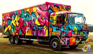 Bright and colorful paint enhances truck bed's visual look