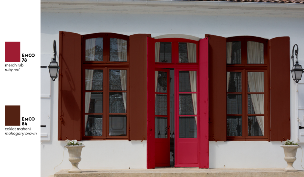 A modern red colored door as a symbol of Feng Shui