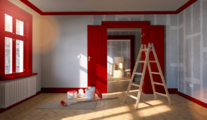 2026 年农历新年插画，火马象征与红色主调氛围