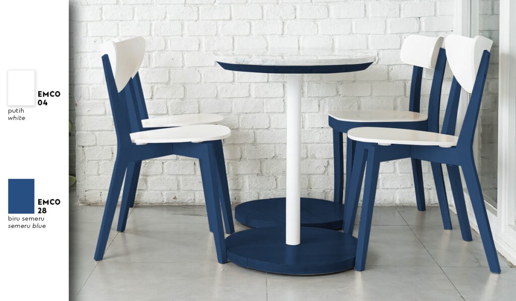Chairs and tables suitable for the cafe's semi-outdoor area