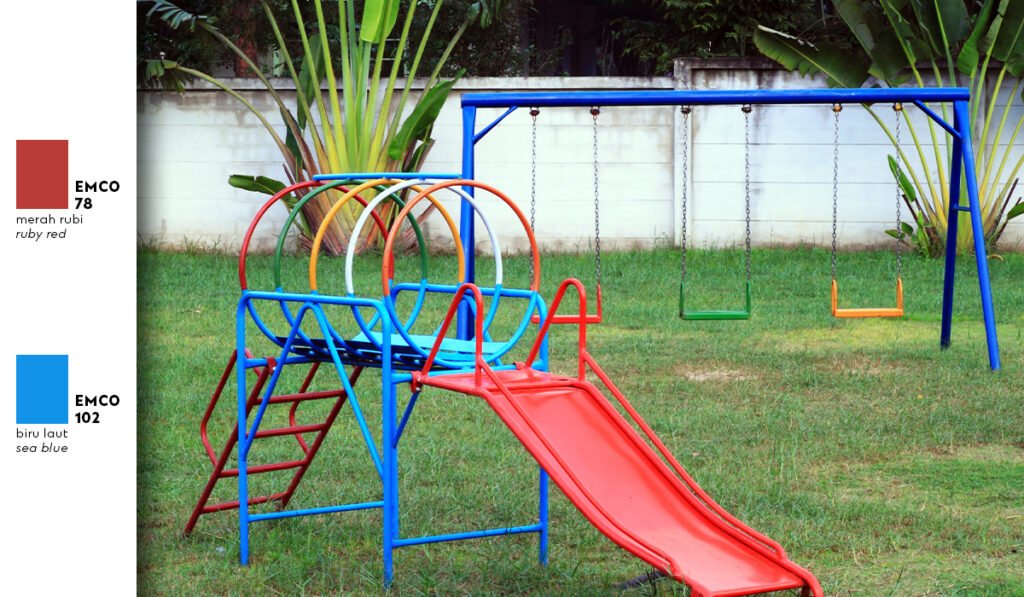 Fun color combinations for outdoor children's playgrounds