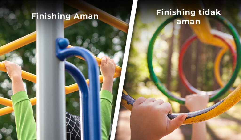 Finishing paint on playground equipment to ensure safety